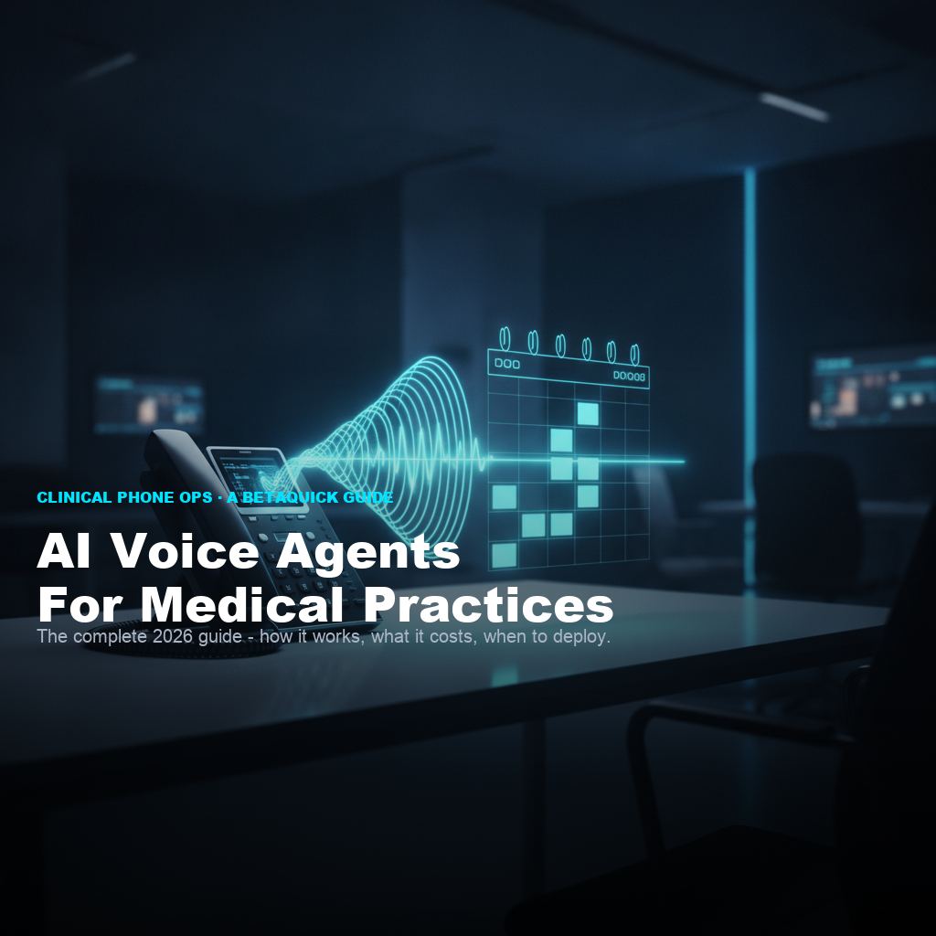AI voice agent for medical practices - sound wave from phone transforming into schedule grid