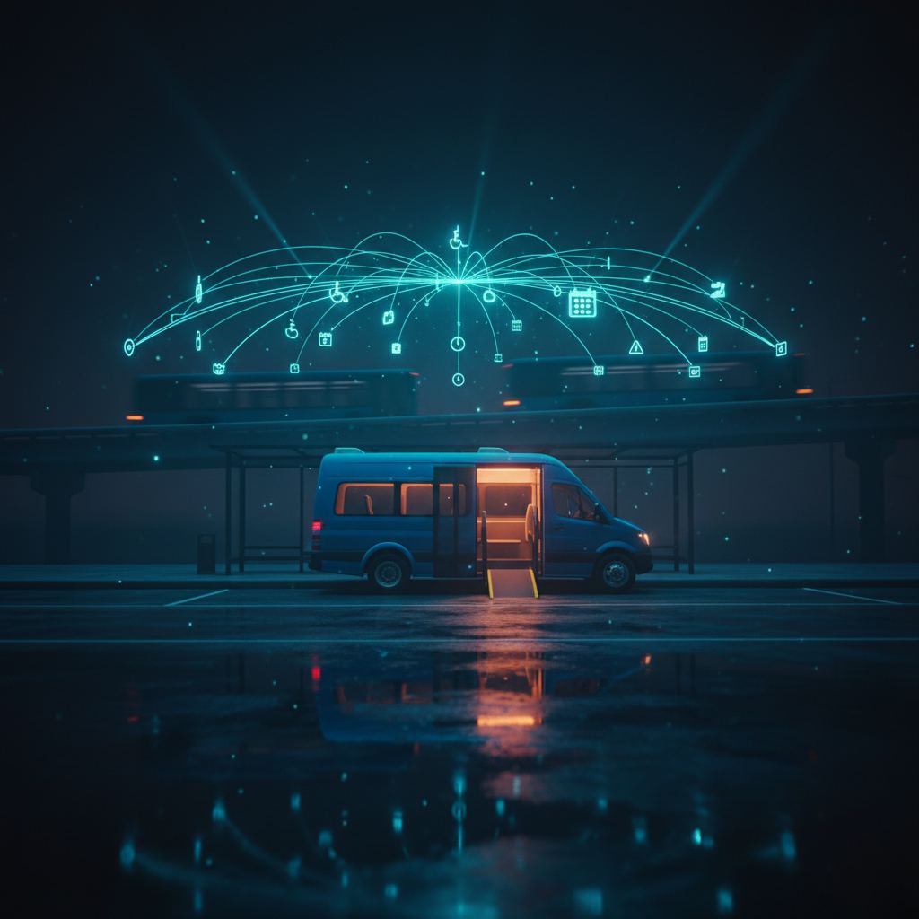 AI for city public transit customer service ADA paratransit ride scheduling lost and found Trapeze RouteMatch Spare Via